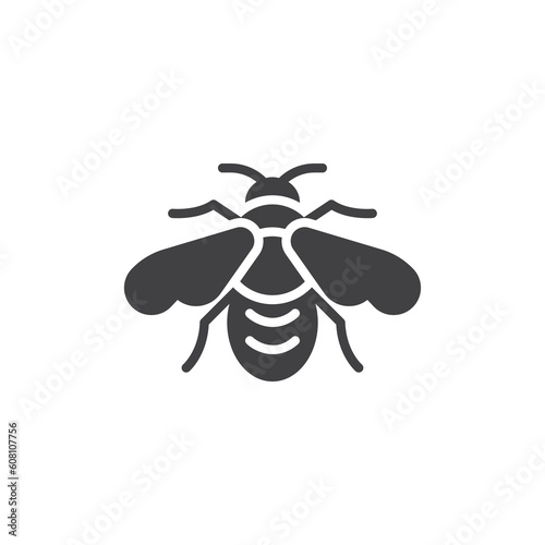 Flying bee vector icon