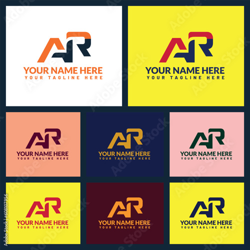 Ar letter logo or ar text logo and ar word logo design 45.