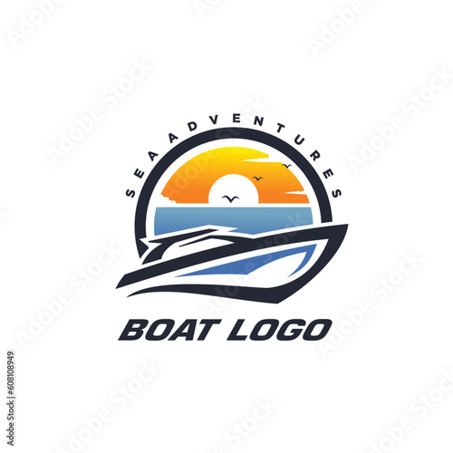 Free vector boat logo template design
