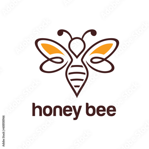 Free vector bee logo linear vector icon