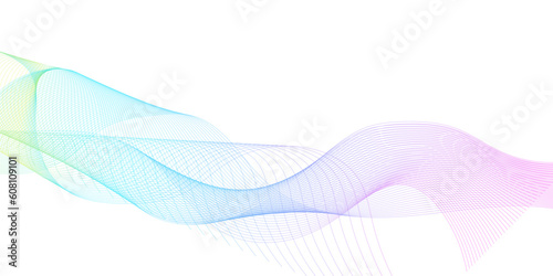 Abstract colorful glowing wave curved lines background. Abstract frequency sound wave lines and technology curve lines background. Design used for banner, template, science, business and many more.