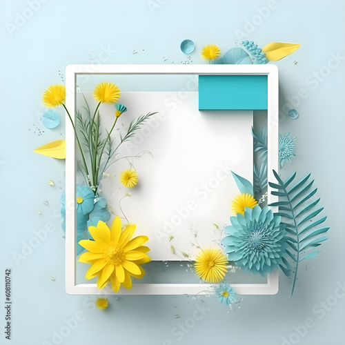 Rahmen, Flora, Bilderrahmen, Hintergrund Illustration,	
Stock, Mockup, Garten, Frühling, Dekoration, Karte, Sommer, Pflanze