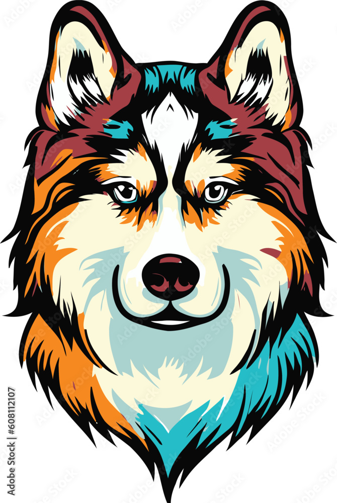 Colorful Beagle dog on Amazing Dog Illustration Pop Art or Dog digital portrait vector