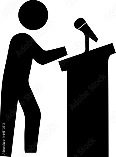 Speaker on podium vector icon eps 10.