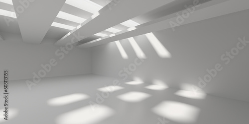 Minimalistic room space. White clean empty architecture interior © VERSUSstudio