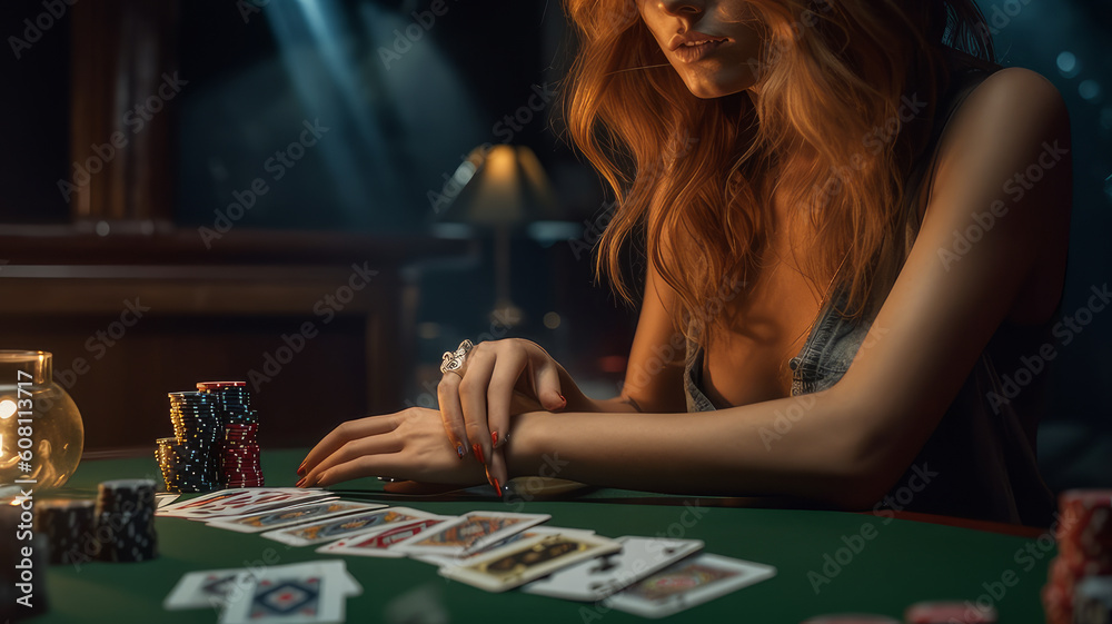 Fototapeta premium plays in the casino. Generative AI