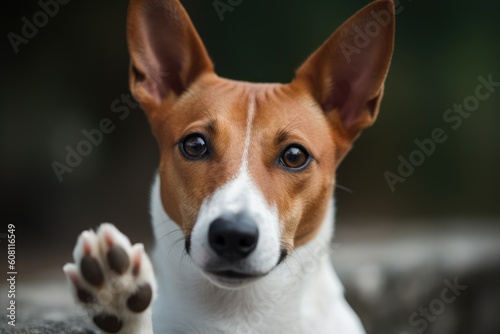 Portrait of a cute purebred dog breed Basenji close up Ai generated