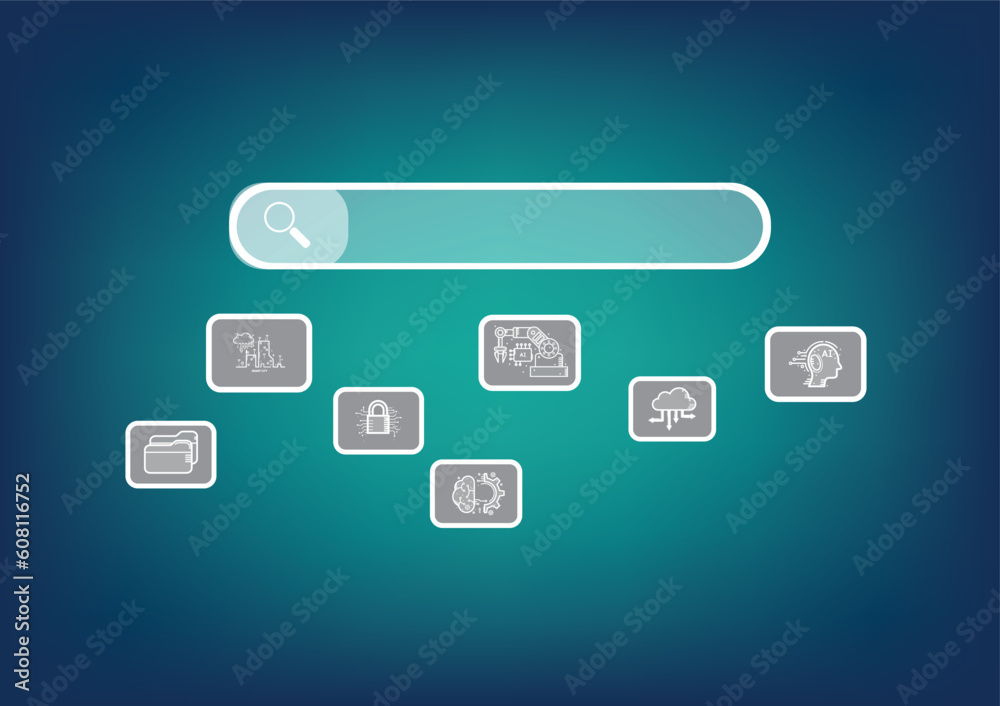 search with Ai assistant, Business icon Search On Virtual Screen Data Search Technology Search Engine Optimization. Man use computer to Searching for information. Using web Console for data, SEO. search with Ai assistant, Business icon Search On Virtual Screen Data Search Technology Search Engine Optimization. Man use computer to Searching for information. Using web Console for data, SEO.