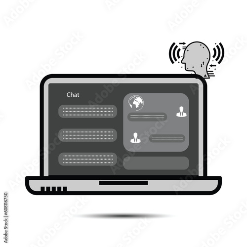 ChatGPT Chat with AI, Artificial Intelligence. laptop using technology smart robot AI, artificial intelligence by enter command prompt for generates something, Futuristic technology transformation.