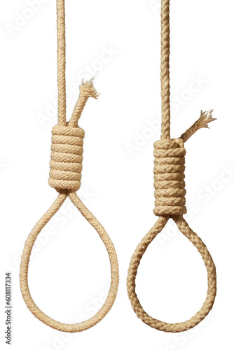 noose isolated on transparent. suicide concept