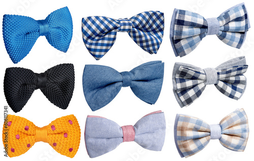 bow tie set isolated on transparent background