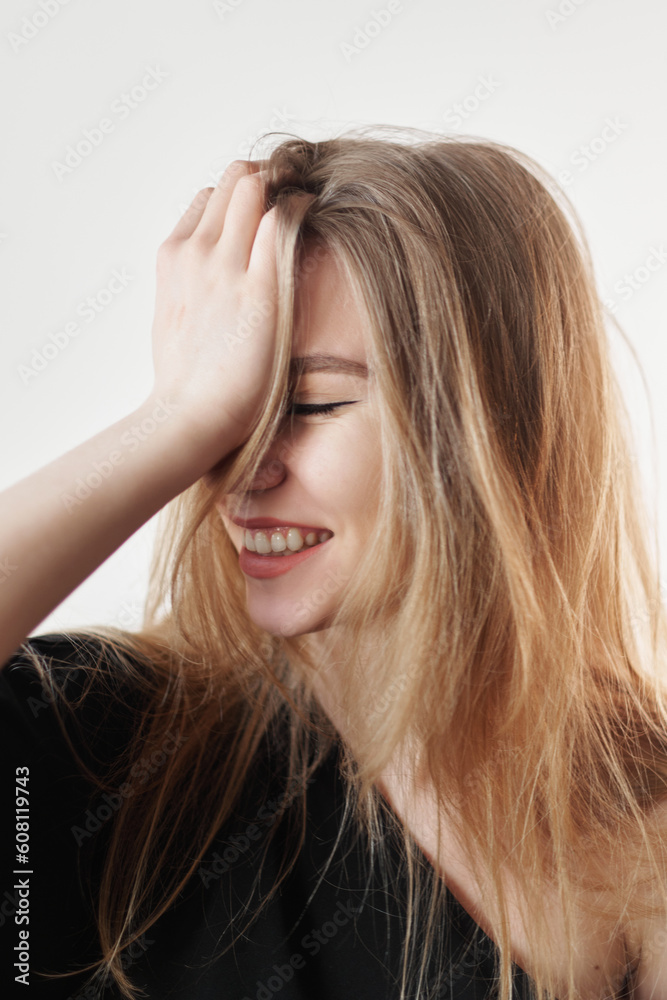 Portrait of a young woman with natural makeup and natural styling.Advertising natural cosmetics.Advertising for a beauty salon.Care cosmetics, face and body skin care. High quality photo Portrait of a young woman with natural makeup and natural styling.Advertising natural cosmetics.Advertising for a beauty salon.Care cosmetics, face and body skin care. High quality photo