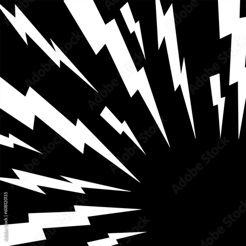 Thunder pattern. Flash texture. Electric light background. Power, speed, shock comic cartoon effect. Vector illustration