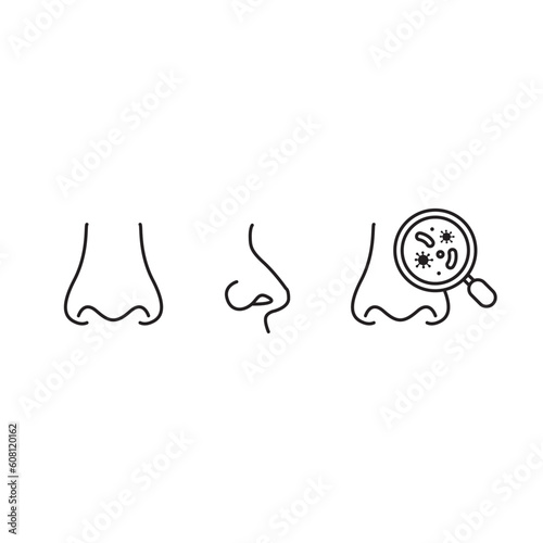 Nose line icon set of vector