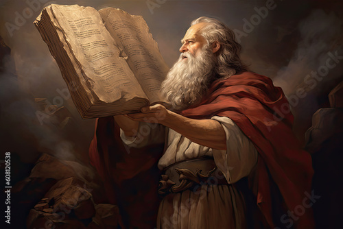 God giving the ten commandments Jesus story Bible religious faith, generated ai, generated, ai photo