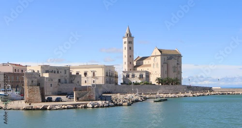 Wallpaper Mural Looking across the port of Trani towards the cathedral. Dediated to Saint Nicholas the Pilgrim, Trani cathedral was consecrated in 1143 and is a fine example of Apulian Romanesque architecture. Torontodigital.ca