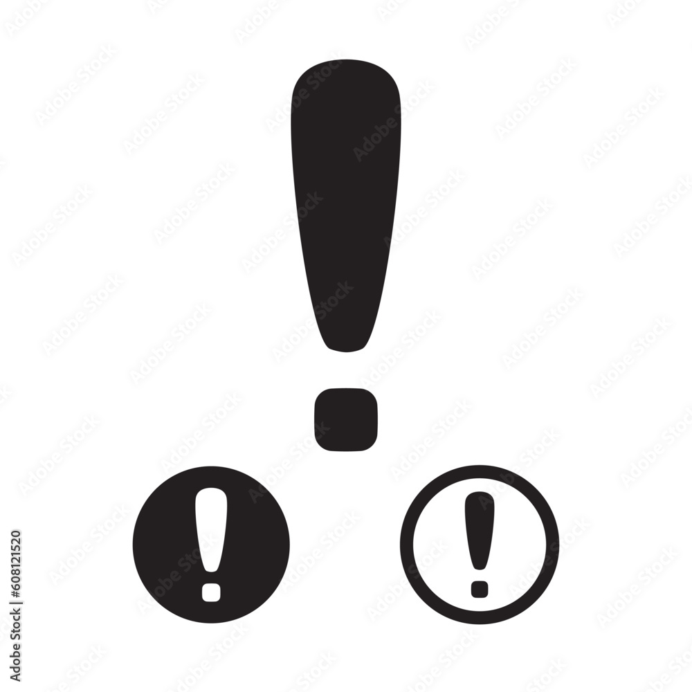 Exclamation icon set isolated vector illustration. Exclamation icon set isolated vector illustration.