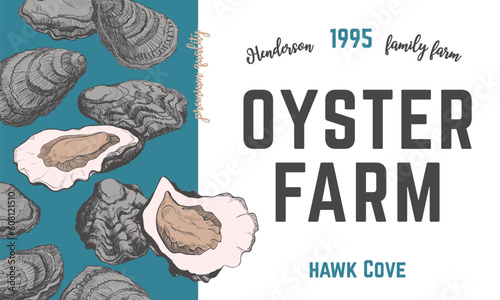 Oyster sketch vector illustration. Farm animal. Graphic element for gastronomic tour, travel, menu, logo.