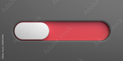 Metal slider toggle switch interface button