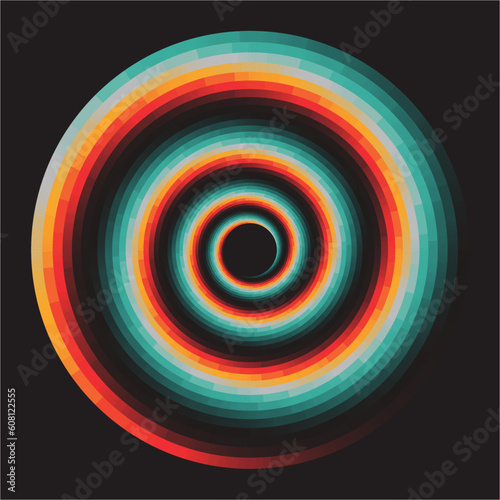 Vivid abstract background. Beautiful swirl trail effect frame. Mystical portal. ring lens flare effect is simple to use and add to the background. 3D illustration. colored circles.