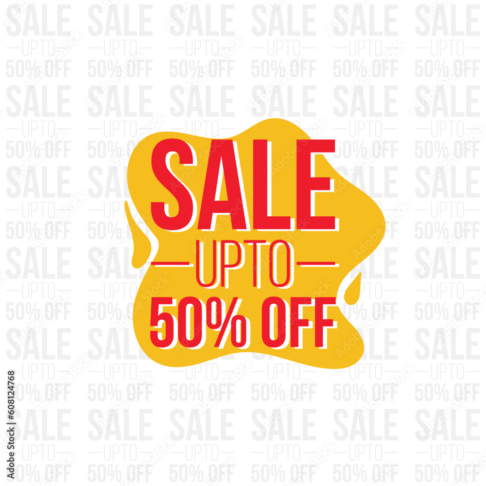 Fototapeta premium Free Sale up to 50 off vector of percent discount offer