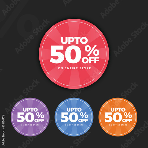 Free Sale up to 50 off vector of percent discount offer