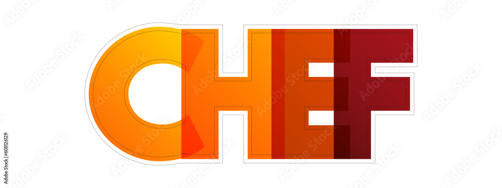 Obraz premium Chef colorful text quote, concept background