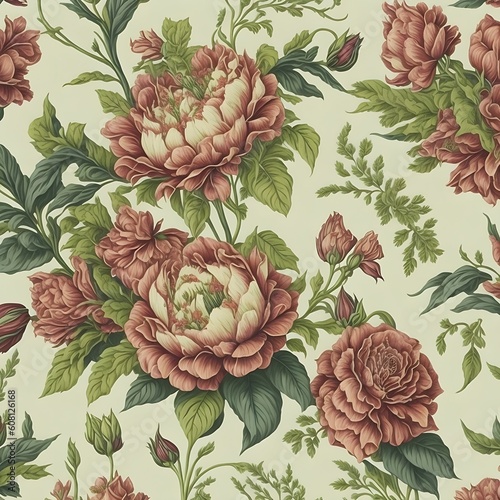 seamless pattern with roses generative ai