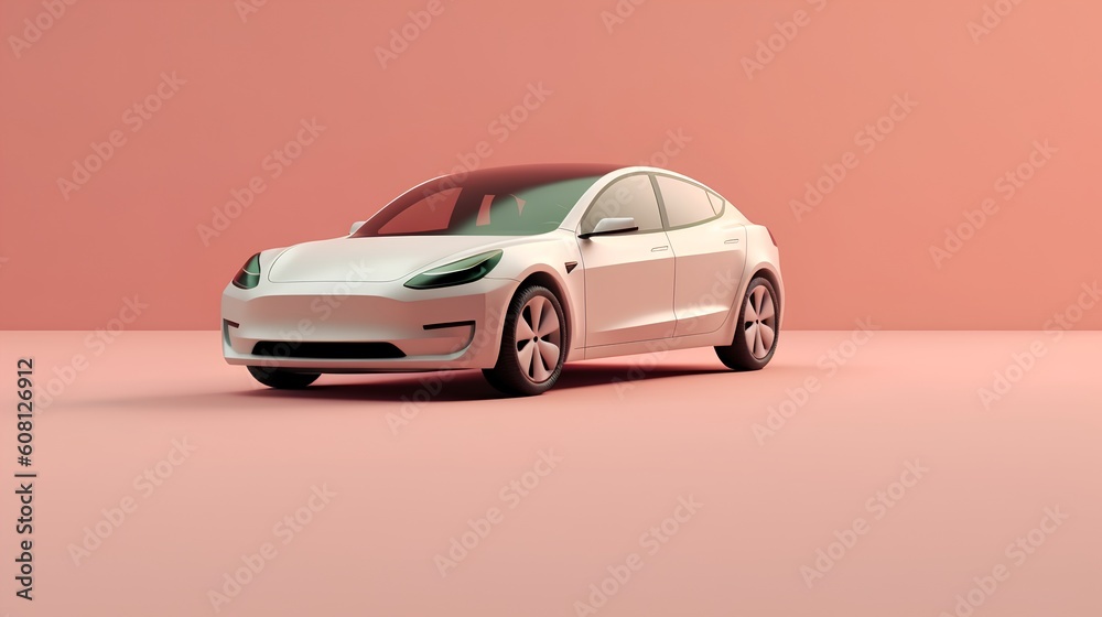 A sleek, modern EV against a clean, minimalistic background. This image represents the intersection of technology and sustainable transportation solutions, hinting at a greener future. Generative AI