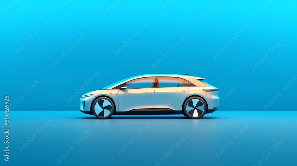 A sleek, modern EV against a clean, minimalistic background. This image represents the intersection of technology and sustainable transportation solutions, hinting at a greener future. Generative AI