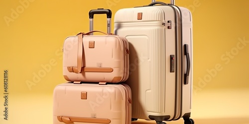 AI Generated. AI Generative. Photo illustration of travel vacation luggage and bag family. Graphic Art