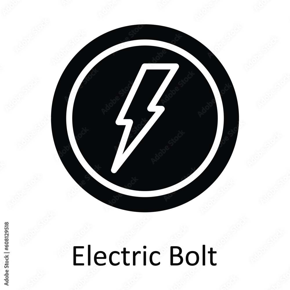 Electric Bolt Vector Solid Icon Design illustration. User interface Symbol on White background EPS 10 File Electric Bolt Vector Solid Icon Design illustration. User interface Symbol on White background EPS 10 File