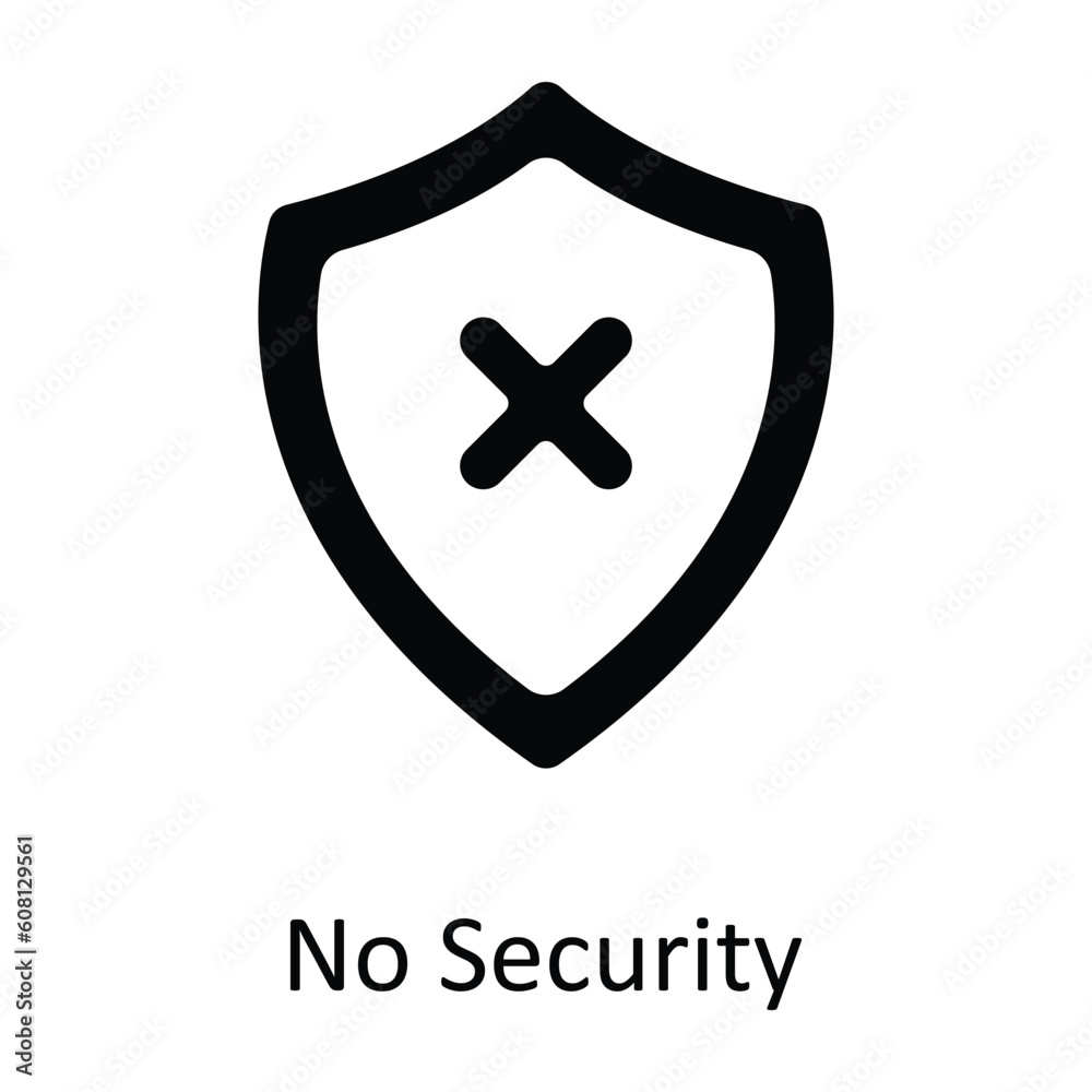 Obraz premium No Security Vector Solid Icon Design illustration. User interface Symbol on White background EPS 10 File