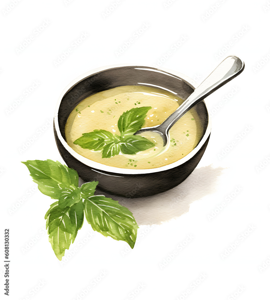 Watercolor Soup isolated Watercolor Soup isolated