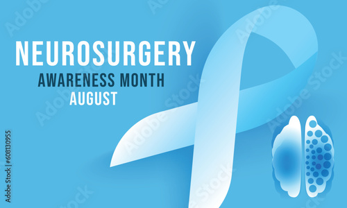 August is Neurosurgery awareness month. background, banner, card, poster, template. Vector illustration.