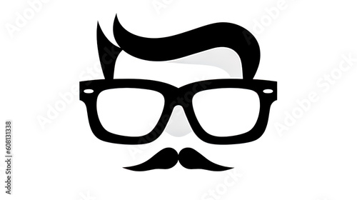 Eye Glasses icon illustration logo template, generative AI.