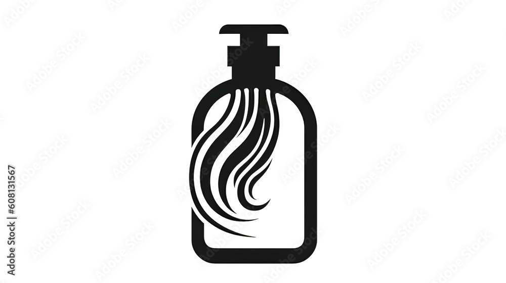 Minimalistic bottle logo design isolated, generative AI.