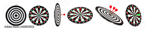 Foto set darts game isolated from background