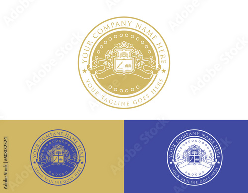 Education school college training coaching stamp logo design