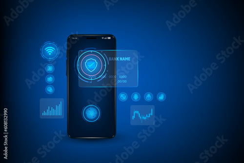 Vector technology online payment and e wallet concept. Online banking app. Payment by credit card.