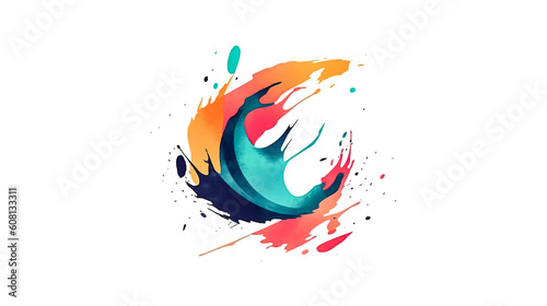 Logo design with a splash of different colors, generative AI.