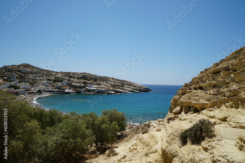 crete, sea, summer, vacations, matala, beach