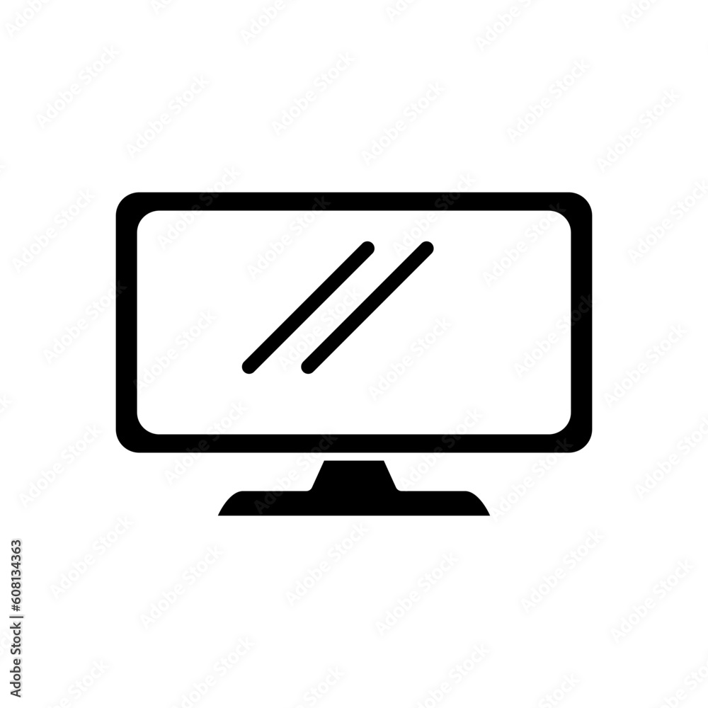 Computer monitor screen flat icon vector Computer monitor screen flat icon vector