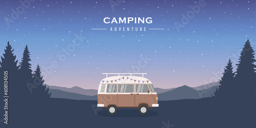 wanderlust camping adventure in the wilderness with camper van