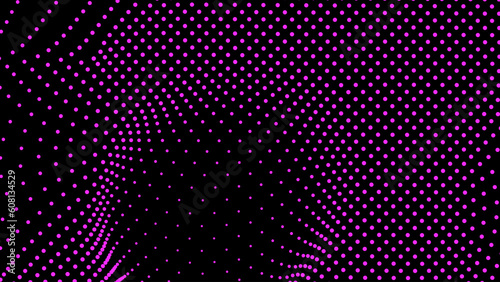 Dome-shaped protrusion part seine by stretching mesh for the illusion three-dimensional deformation of the surface. Screen media video trippy. Mesh LCD display. Scale size different hole space.