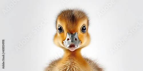 AI Generated. AI Generative. Photo realistic illustration of baby little duck face portrait. Graphic Art