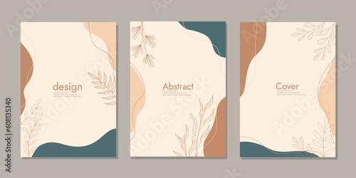 Cover design with floral pattern. beauty botanical abstract background. size A4 For notebooks, school books, diaries, planners, brochures, books, catalogs