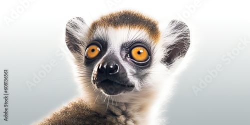 AI Generated. AI Generative. Photo Illustration of baby face lemur madagascar african animal. Graphic Art