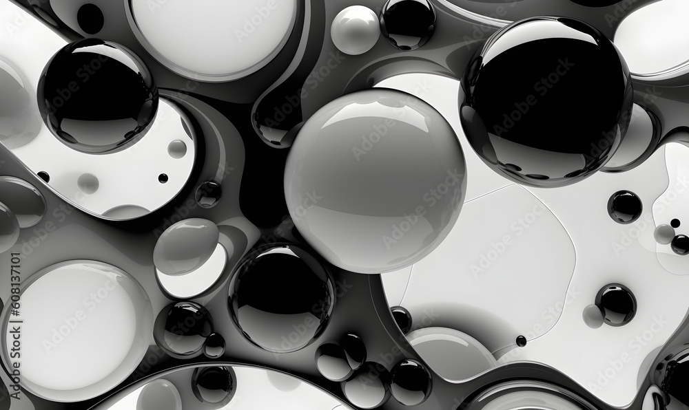 Black and white abstract bubble background Black and white abstract bubble background