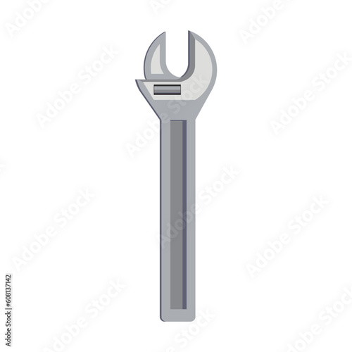 adjustable wrench tool, geometric flat design vector